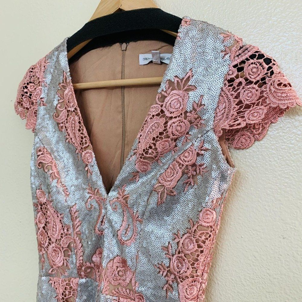 DRESS THE POPULATION Sabrina Lace Sequin Romper - Picture 4 of 10